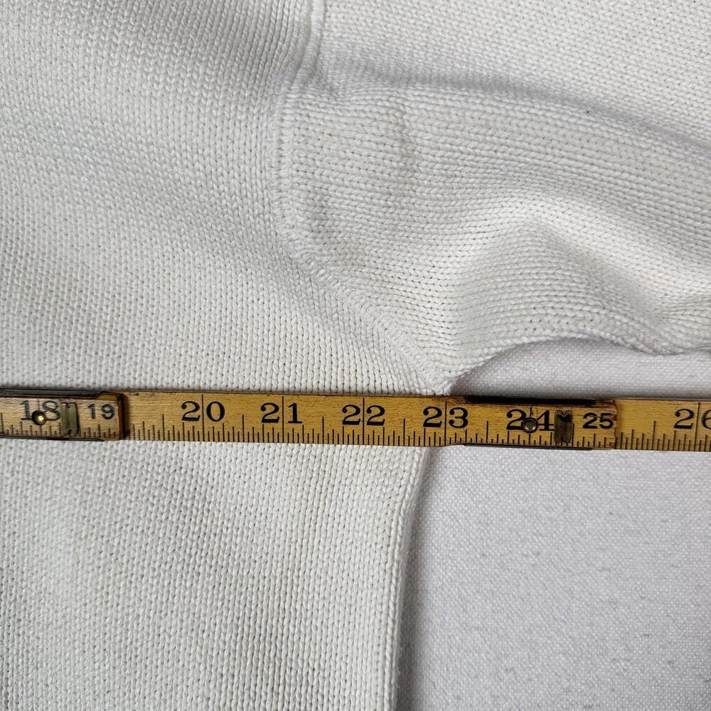 Vintage Tommy Hilfiger Men's Knit Cotton Crewneck Sweater Large White - Picture 9 of 9